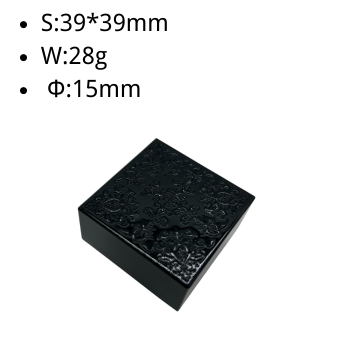 black perfume cap with emboss