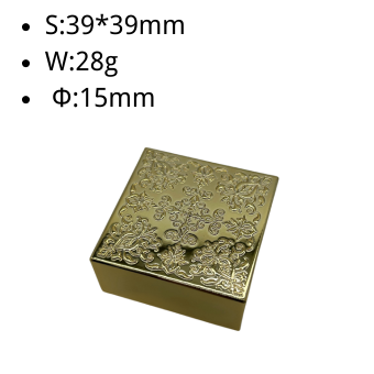 golden perfume cap with emboss