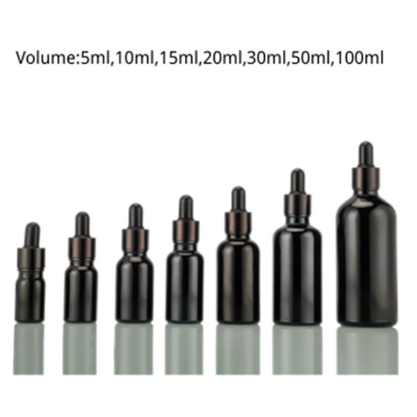 Black Essential Oil Glass Bottles