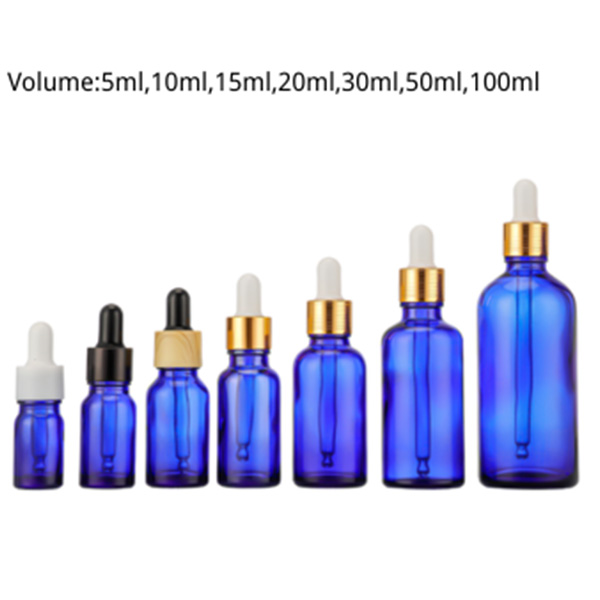 Blue Essential Oil Glass Bottles