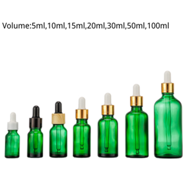 Green Essential Oil Glass Bottles