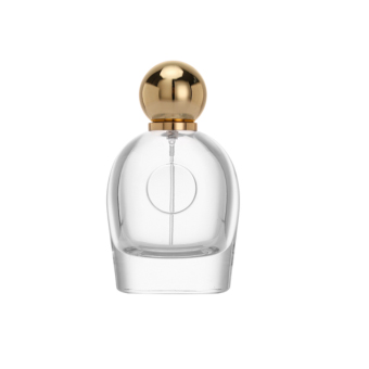 80ML Flat Perfume Glass Bottle With Golden Cap