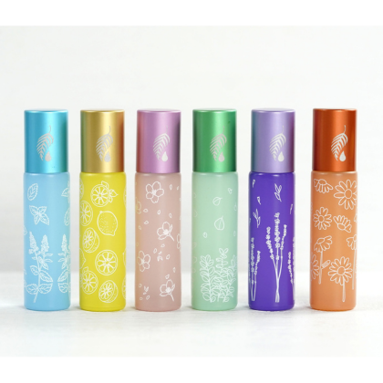 10ML Macron's Color Thickened Glass Printed Roller Bottles