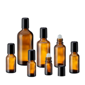 5ml 10ml 15ml 20ml 30ml 50ml 100ml Amber Essential Oil Glass Roll-On Bottles