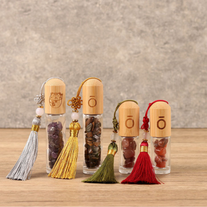 5ml 10ml Natural Jade Ball Bearing Roller Bottles With Tassels