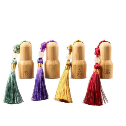2ml Bamboo Wood Grain Roller Bottle With Tassels Of Different Colors